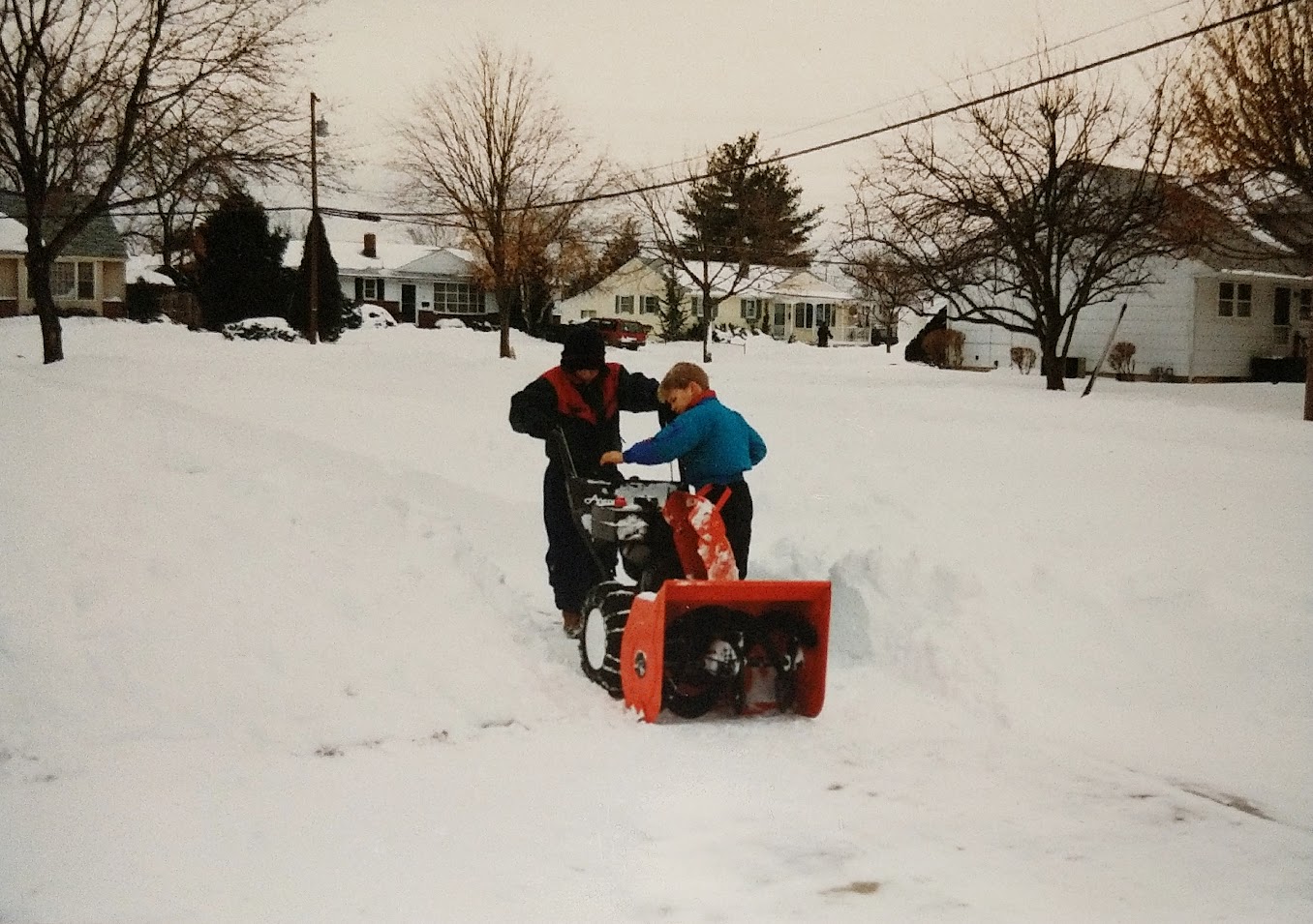 snow blowing